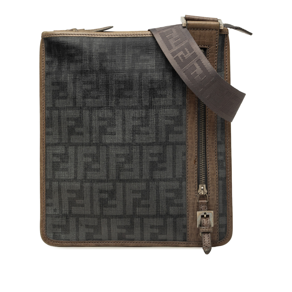 Pre-Loved Fendi Zucca Spalmati Flat Messenger Bag